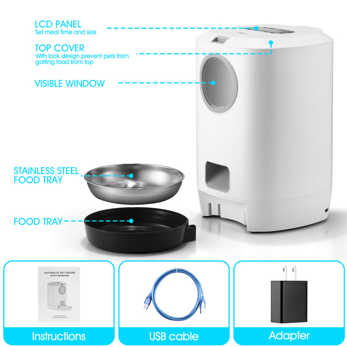 Danoz Direct - YES4PETS 4.5L Visible Automatic Digital Pet Dog Cat Feeder Food Bowl Dispenser