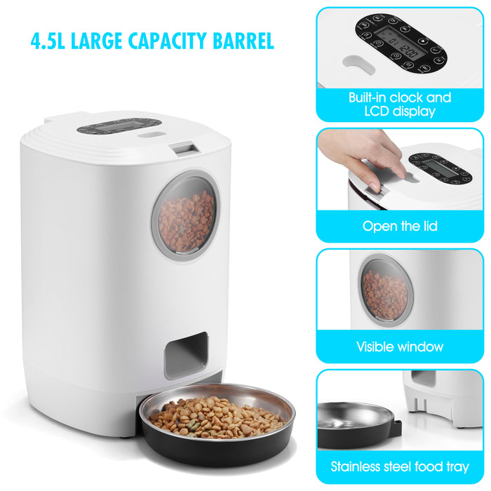 Danoz Direct - YES4PETS 4.5L Visible Automatic Digital Pet Dog Cat Feeder Food Bowl Dispenser