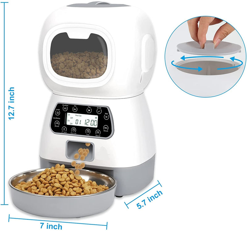 YES4PETS 3.5L Visible Automatic Digital Pet Dog🐶 Cat Feeder Food Bowl Dispenser - Free Postage