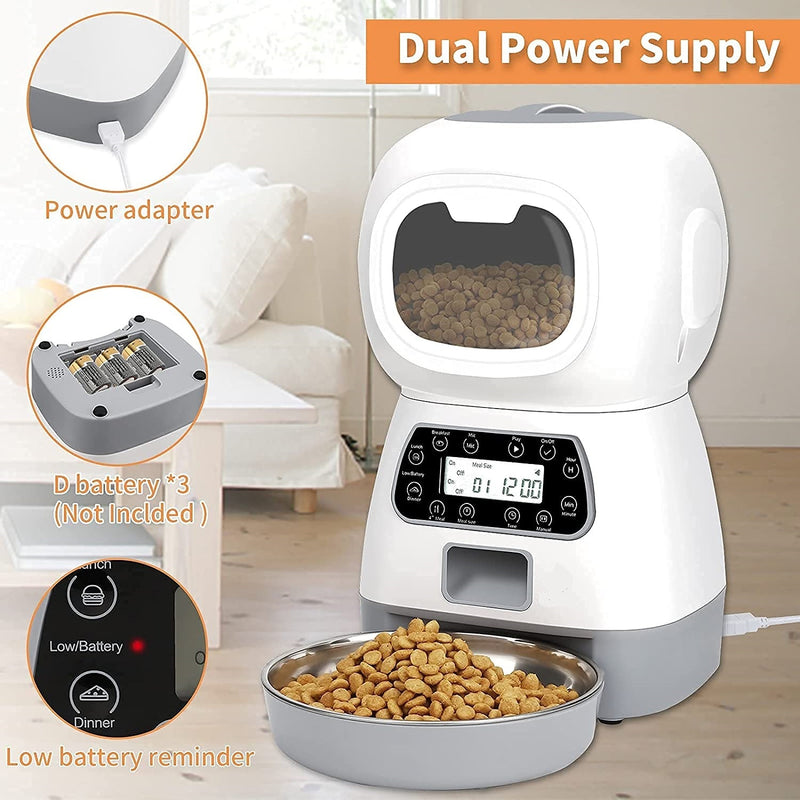 YES4PETS 3.5L Visible Automatic Digital Pet Dog🐶 Cat Feeder Food Bowl Dispenser - Free Postage