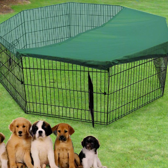 Danoz Direct - YES4PETS 30' Dog 🐶Pet Playpen Exercise Puppy Enclosure Fence with cover