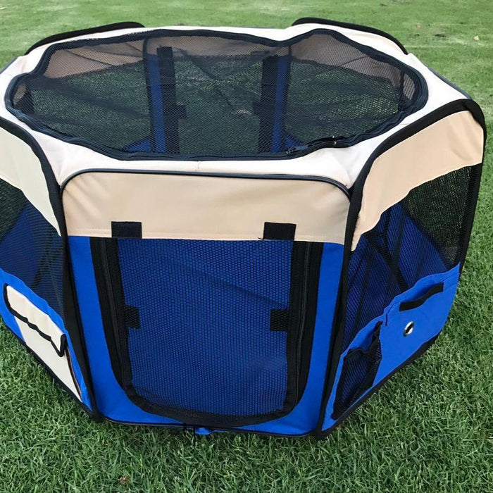 Danoz Direct - YES4PETS Medium Blue Pet Dog Cat Dogs Puppy Rabbit Tent Soft Playpen