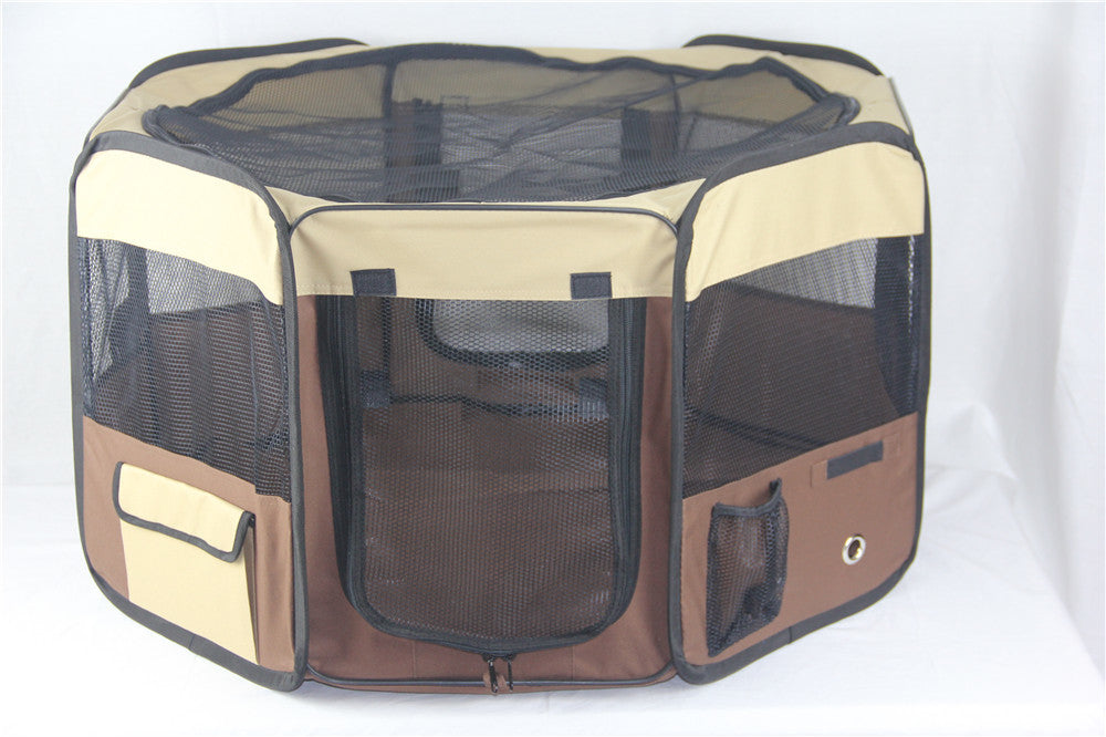 Danoz Direct - YES4PETS Medium Brown Pet Dog Cat Puppy Rabbit Tent Soft Playpen