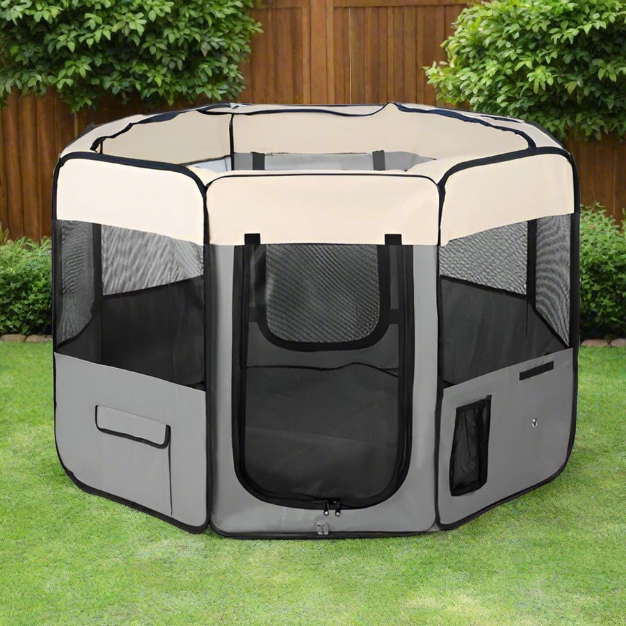 YES4PETS Medium Grey Pet Dog Cat Dogs Puppy Rabbit Tent Soft Playpen