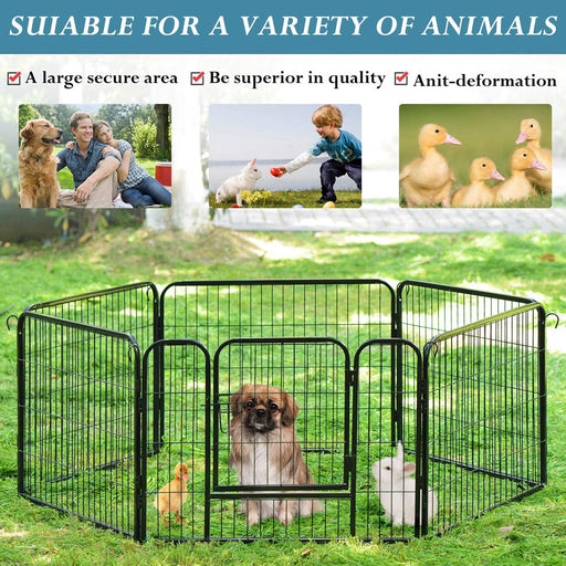 Danoz Direct - 6 Panel Pet Dog Cat Bunny Puppy Play pen Playpen 80x80cm Exercise Cage Dog Panel Fence