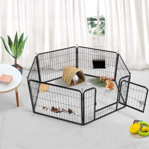 Danoz Direct - 6 Panel Pet Dog Cat Bunny Puppy Play pen Playpen 60x80 cm Exercise Cage Dog Panel Fence