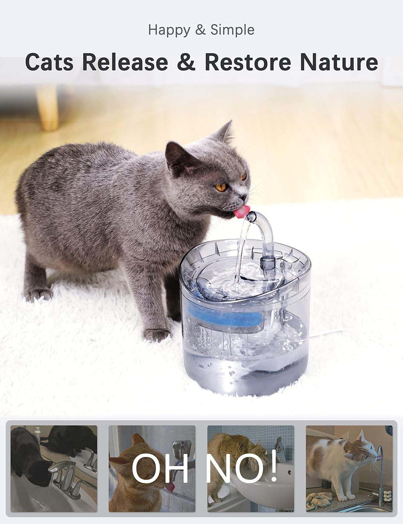 Danoz Direct - Cat Dog Water Fountain Pet Water Dispenser 1.8L Automatic Drinking Fountain for Cats Kitty Indoor