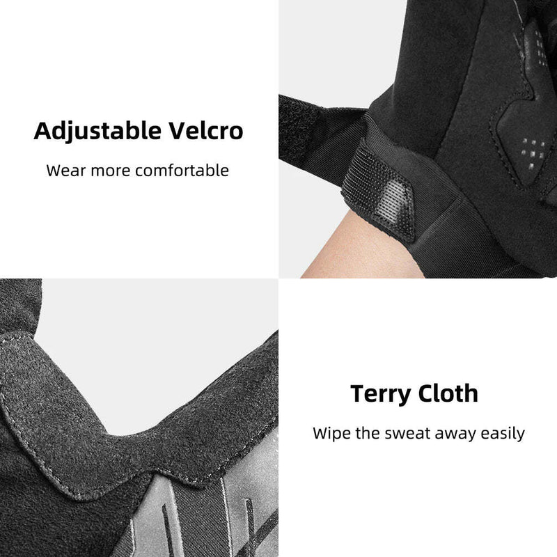 Danoz Direct -  MTB Mountain Bike Gloves Medium Sized - Finger Pads for Touchscreen Devices Road Cycling Camping Running Outdoor Sport Rockbros