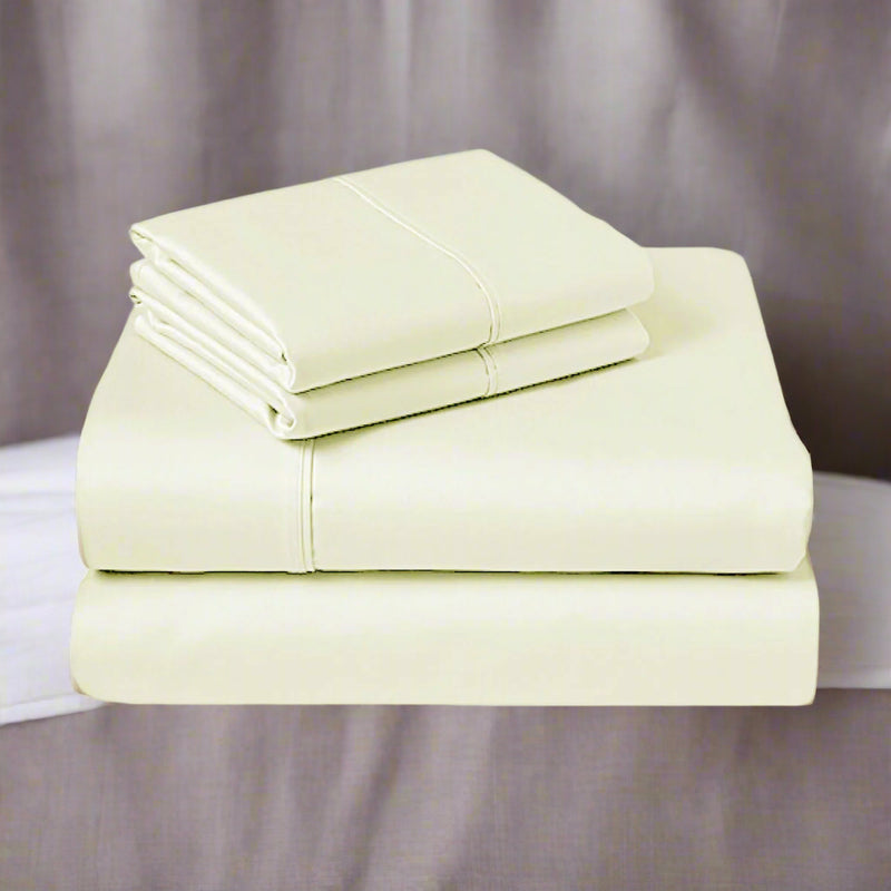Danoz Direct -  310TC Fusion Cotton Percale Sheet Set Ivory King