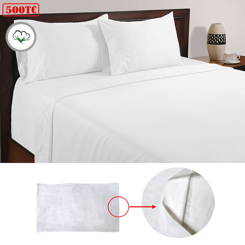 Danoz Direct -  500TC 100% Cotton Sheet Set White Queen