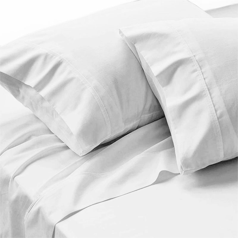 Danoz Direct -  500TC Ramca White Egyptian Cotton Sheet Set Queen