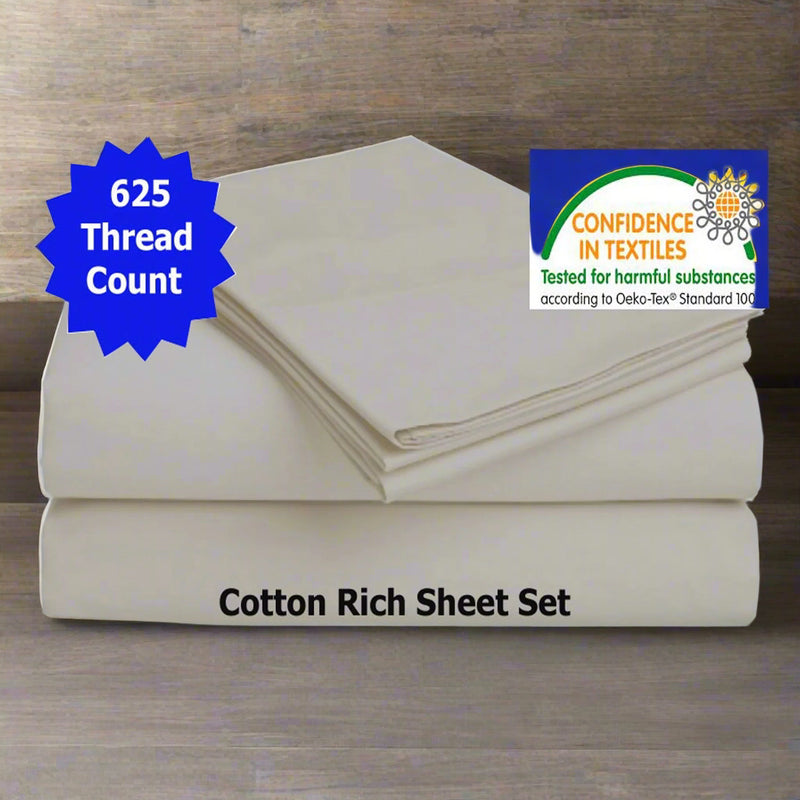 Danoz Direct -  Accessorize 625TC Cotton Rich Sheet Set Taupe King
