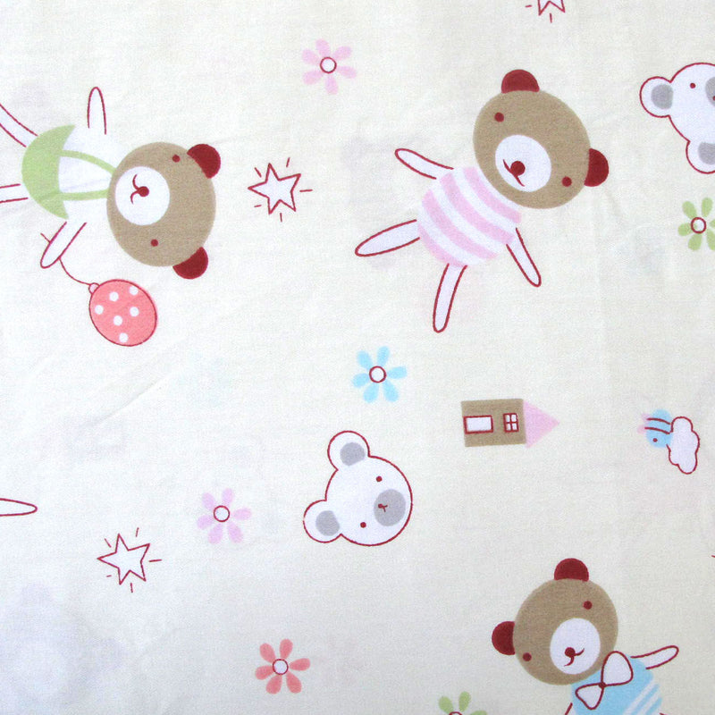 Danoz Direct -  Bear Fashionista Baby 100% Cotton Printed Sheet Set Cot Size