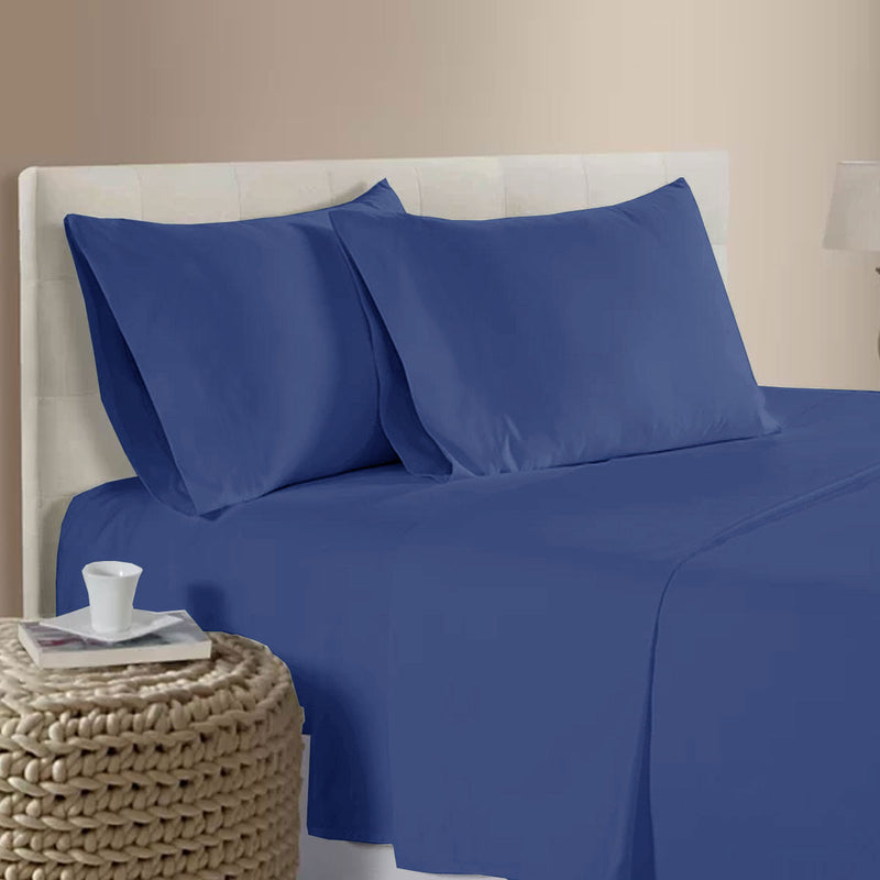 Danoz Direct -  400TC Bamboo Cotton Sheet Set Blue Queen