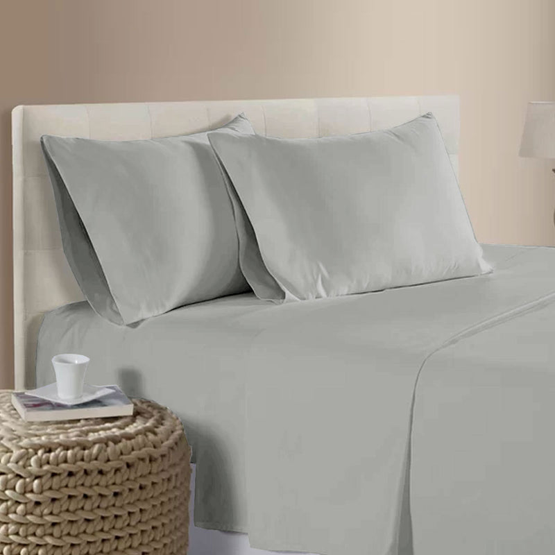 Danoz Direct -  400TC Bamboo Cotton Sheet Set Silver Queen