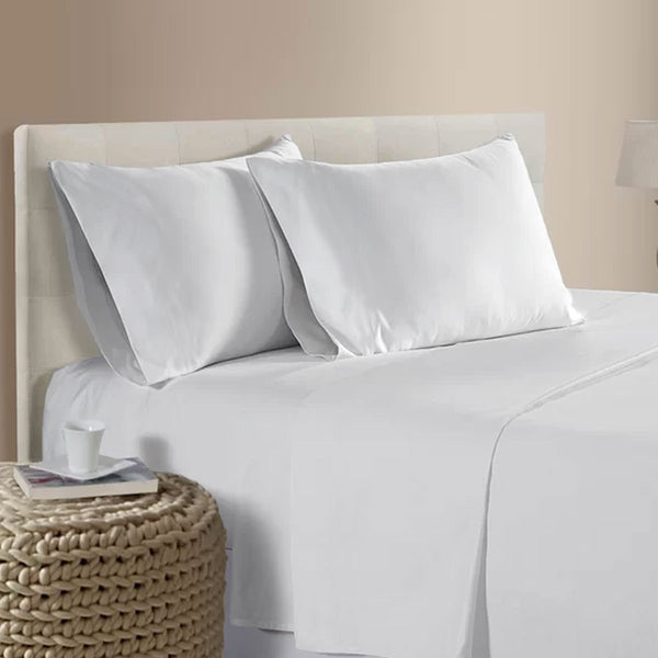 Danoz Direct -  400TC Bamboo Cotton Sheet Set White Queen