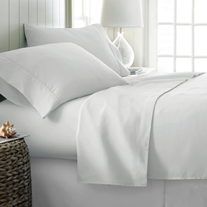 Danoz Direct -  400TC Cotton Sateen Sheet Set Queen - White