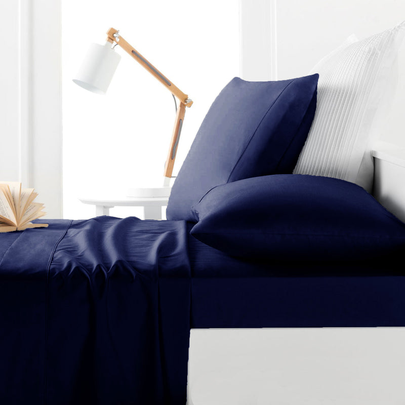 Danoz Direct -  Belmondo 225TC Sheet Set Navy - Double