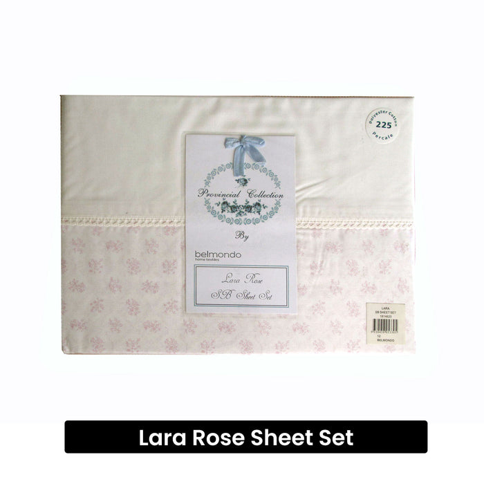 Danoz Direct -  225TC Lara Rose Sheet Set Single