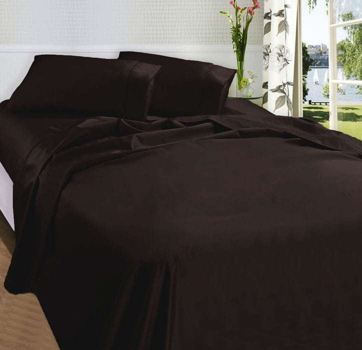 Danoz Direct -  Fieldcrest 875TC Egyptian Cotton Sateen Sheet Set Chocolate Queen