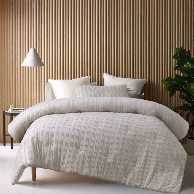 Danoz Direct -  Vintage Design Homewares Reflections Natural 3 Piece Comforter Set King