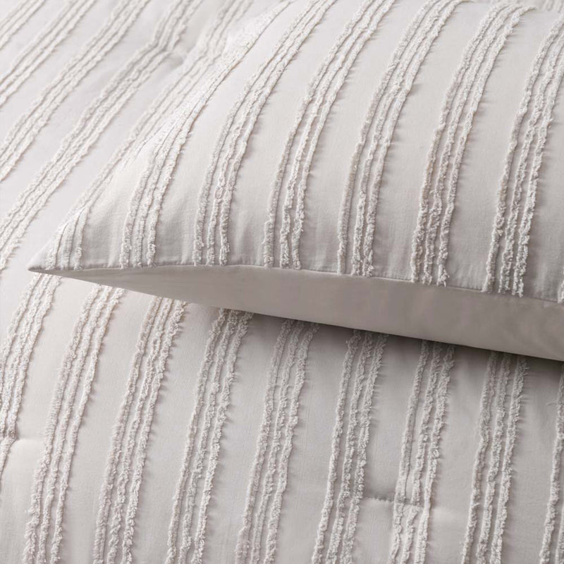 Danoz Direct -  Vintage Design Homewares Reflections Natural 3 Piece Comforter Set Queen