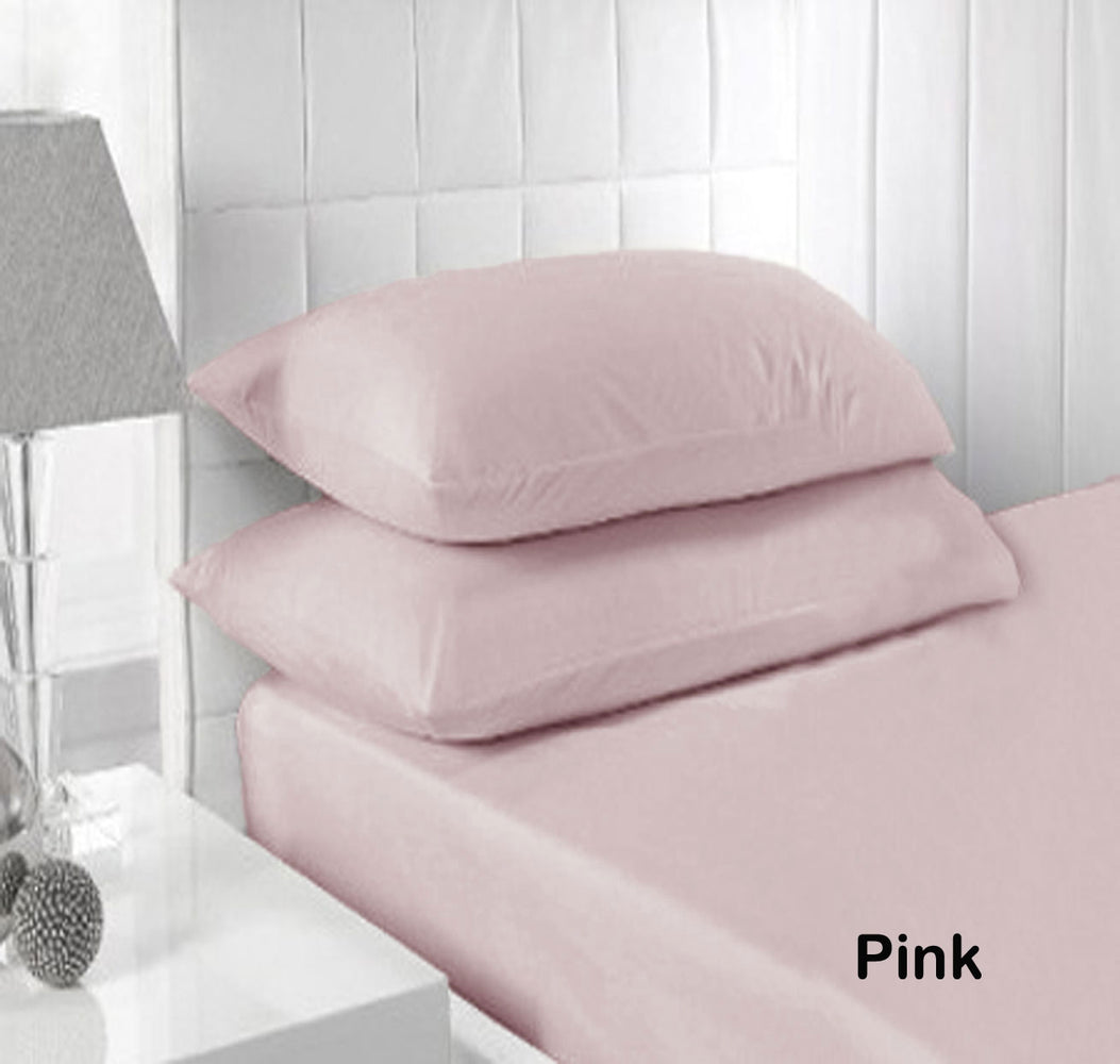 Danoz Direct -  Accessorize 250TC Fitted Sheet Set Pink - King