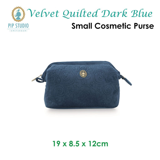 Danoz Direct - PIP Studio Velvet Quilted Dark Blue Small Cosmetic Purse