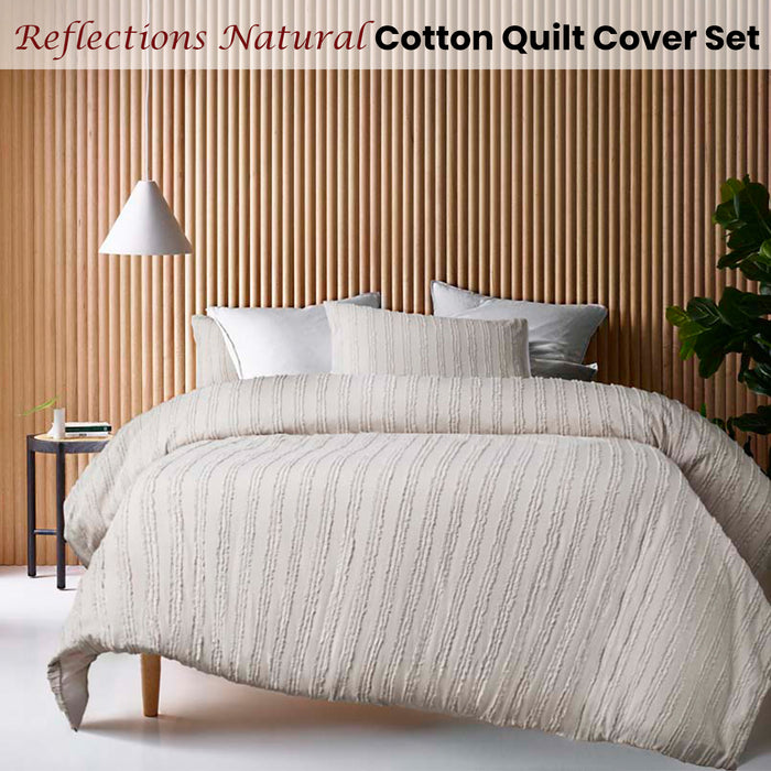 Danoz Direct -  Vintage Design Homewares Reflections Natural Cotton Quilt Cover Set Double