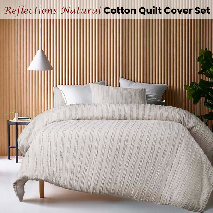 Danoz Direct -  Vintage Design Homewares Reflections Natural Cotton Quilt Cover Set King