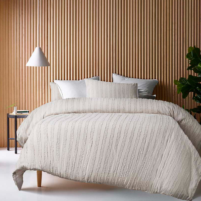 Danoz Direct -  Vintage Design Homewares Reflections Natural Cotton Quilt Cover Set Queen
