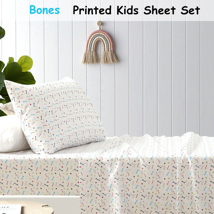 Danoz Direct -  Happy Kids Bones Kids Printed Sheet Set Single