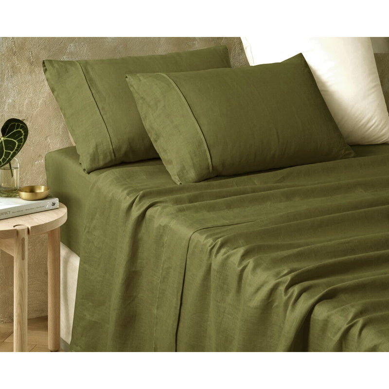 Danoz Direct -  Vintage Design Homewares Hemp Fern Sheet Set Super King