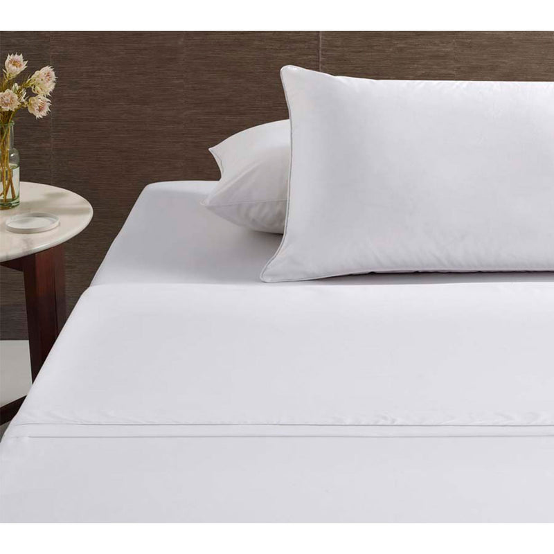 Danoz Direct -  Accessorize White Piped Hotel Deluxe Cotton Sheet Set King