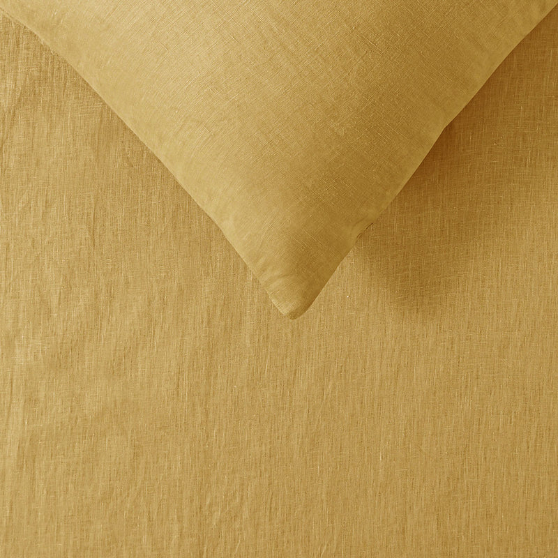Danoz Direct -  Vintage Design Homewares 100% Linen Ochre Sheet Set Single