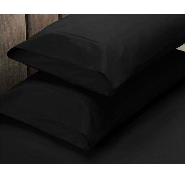Danoz Direct -  Apartmento 225TC Fitted Sheet Set King Black plus 2 Pillowcases