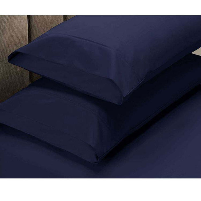 Danoz Direct -  Apartmento 225TC Fitted Sheet Set King Navy plus 2 Pillowcases