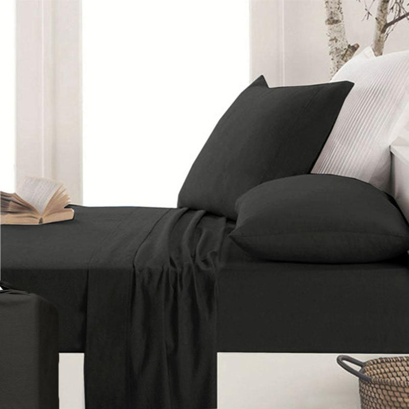 Danoz Direct -  Ardor Micro Flannel Sheet Set Charcoal Mega King..