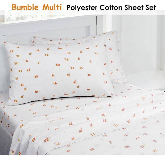 Danoz Direct -  Bumble Multi Printed Sheet Set Single