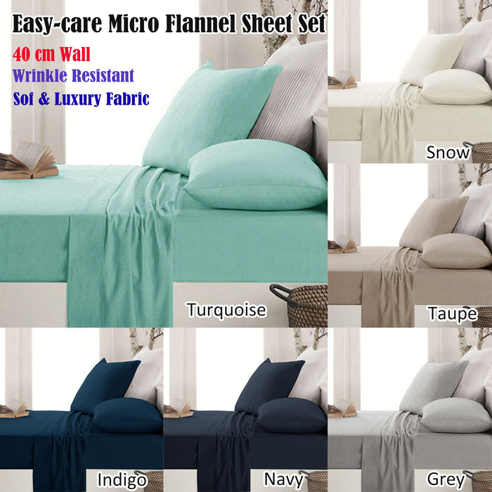 Danoz Direct -  Apartmento Easy-care Micro Flannelette Sheet Set Grey Single