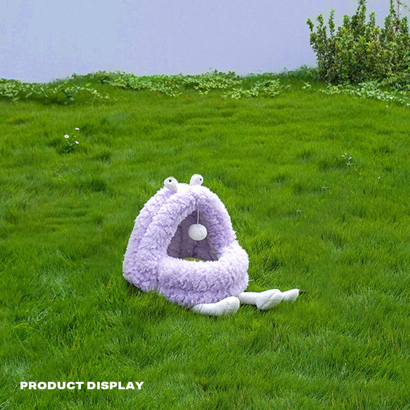 Danoz Direct - Monster Dog🐶 Cat Pet Calming Bed Warm Soft Plush Nest Comfy Sleeping Kennel Cave