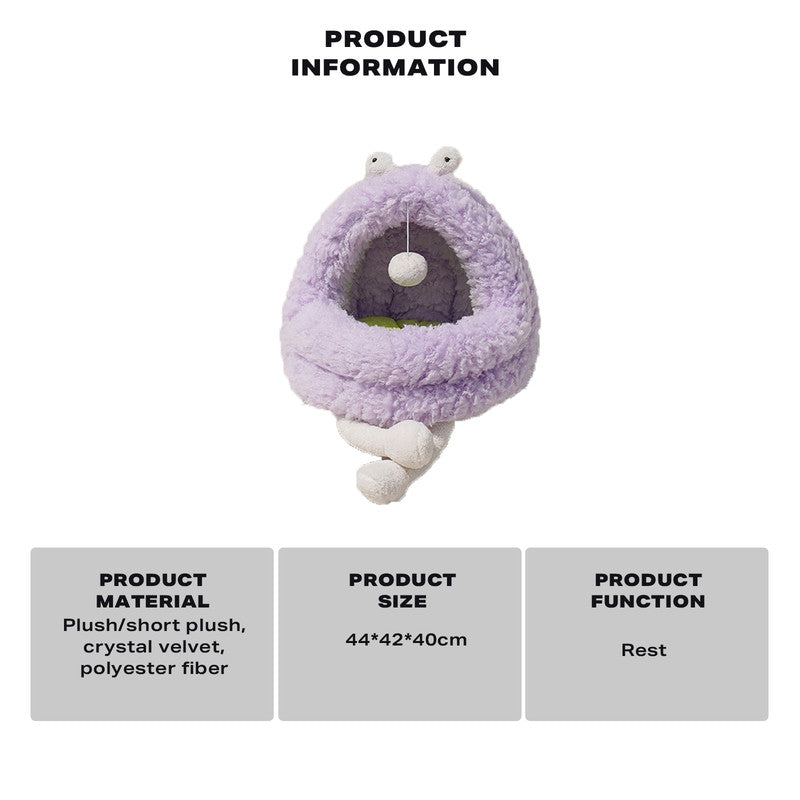 Danoz Direct - Monster Dog🐶 Cat Pet Calming Bed Warm Soft Plush Nest Comfy Sleeping Kennel Cave