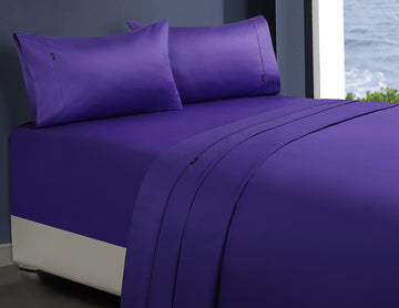 Danoz Direct -  1000tc egyptian cotton 1 fitted sheet and 2 pillowcases double violet