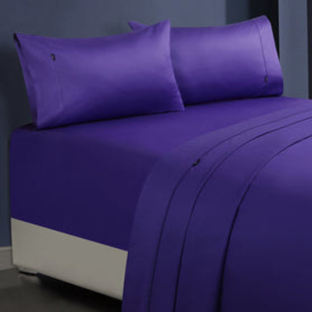 Danoz Direct -  1000tc egyptian cotton 1 fitted sheet and 2 pillowcases king violet