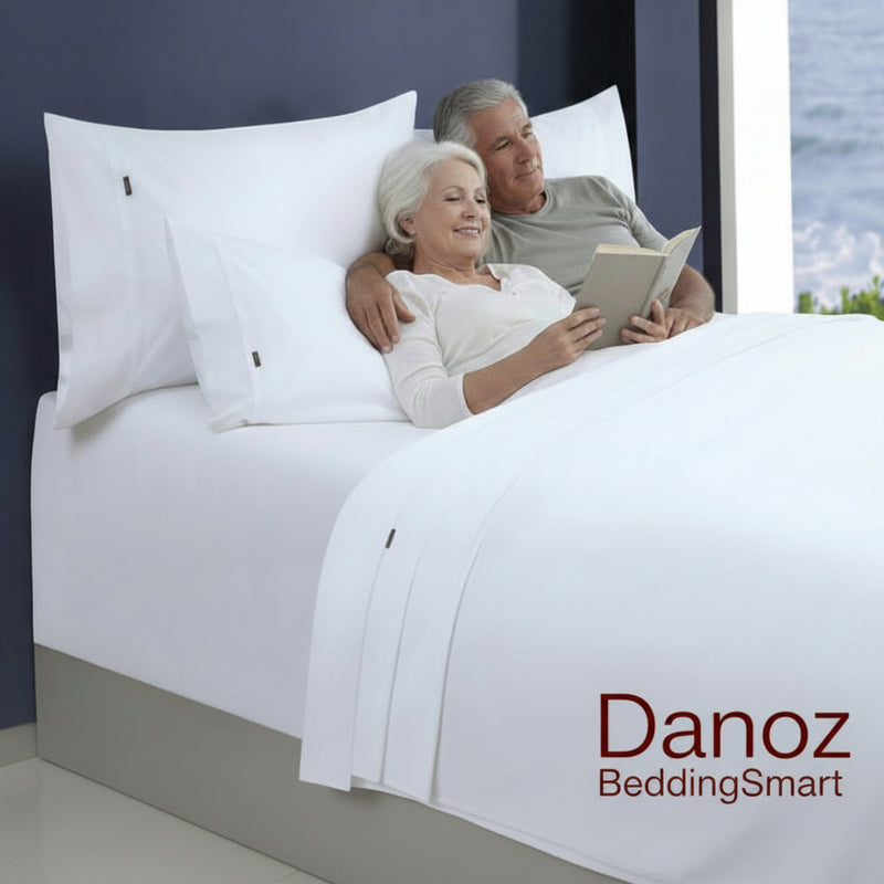Danoz BeddingSmart -  1000tc egyptian cotton 1 fitted sheet and 2 pillowcases mega king white