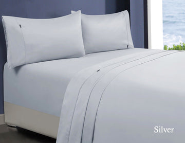 Danoz Direct -  1000tc egyptian cotton sheet set 1 single silver