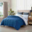 Danoz Direct -  king size reversible plush soft sherpa comforter quilt navy blue