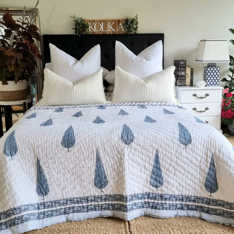 Danoz Direct -  Pine Tree Reversible Quilt - Grey (King - 228 cm x 274 cm)