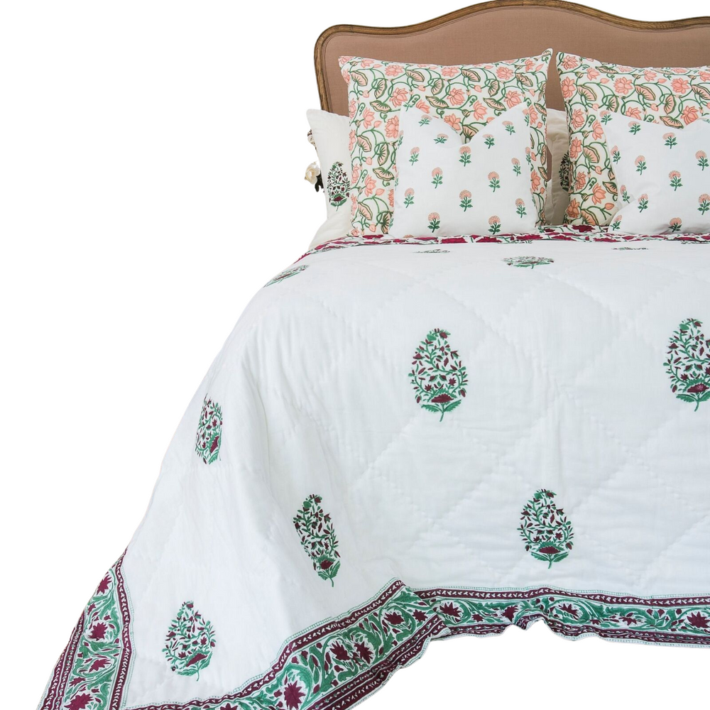 Danoz Direct -  Kolka Kaner Coverlet Bedspread Quilt Bed Doona - Ruby (Queen 210cm x 210cm Size)