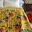 Danoz Direct -  Mustard Peony Kantha Bedspread Coverlet - Mustard (King - 228 cm x 274 cm)